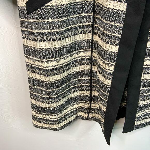 Anne Klein Cream & Navy Open Front Jacket - Picture 5 of 11